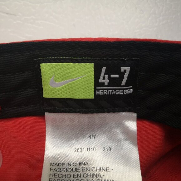 Nike 4-7 Heritage 86 Youth's Red Adjustable Back Strap Baseball Hat - Picture 3 of 7
